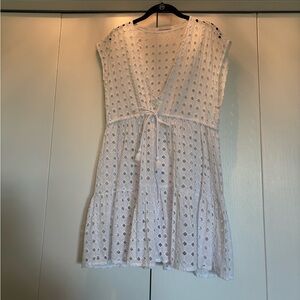 White Eyelet Swim Coverup